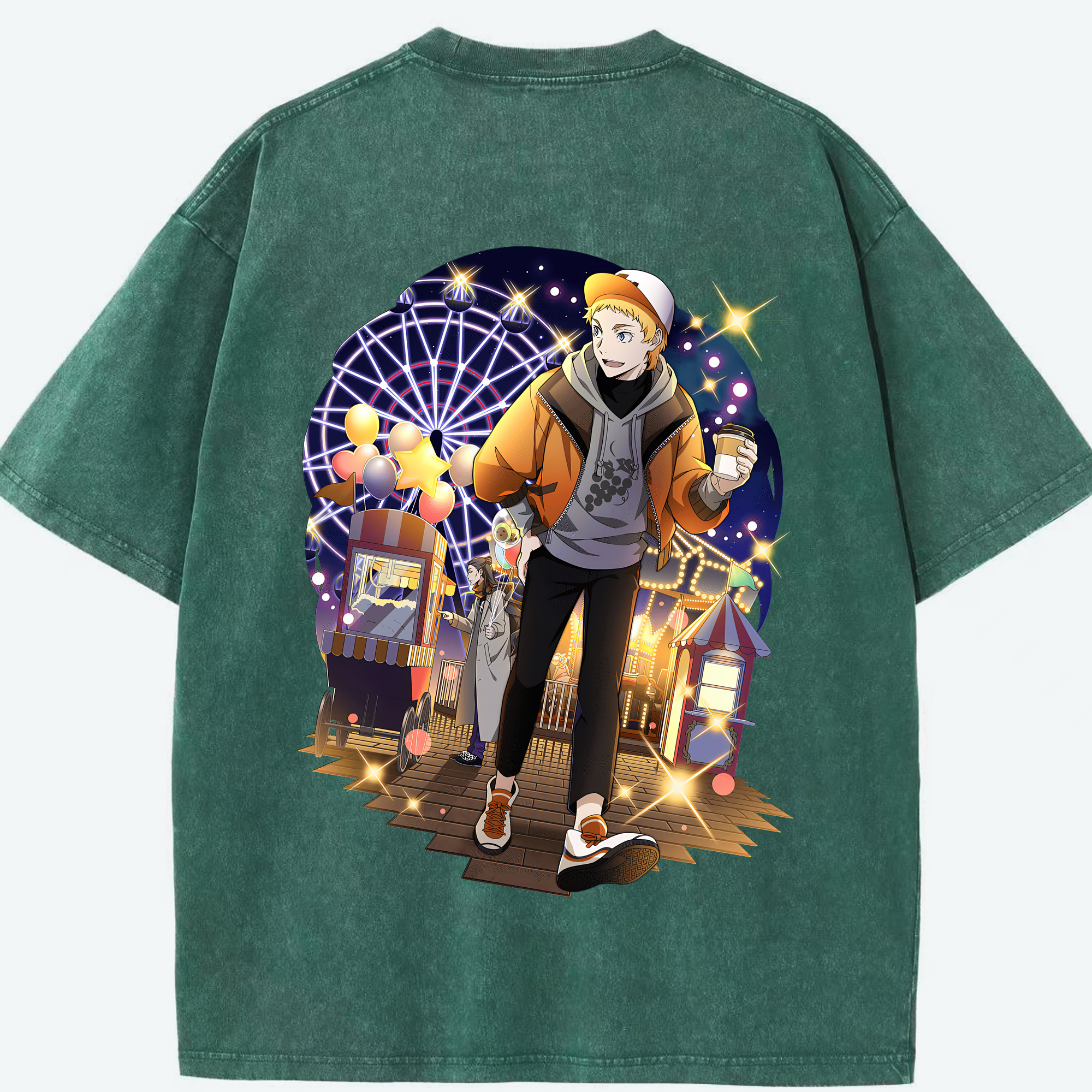 （画像用） 文豪ストレイドッグス Bungo Stray Dogs 綿100% ヴィンテージ風 半袖Tシャツ（背面プリント）